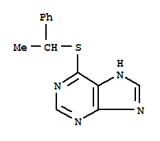 6-[(1-phenylethyl)sulfanyl]-5H-purine molecular structure