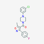 Methanone, [4-(3-chlorophenyl)-1-piperazinyl][3-(4-fluorophenyl)-5-methyl-4-isoxazolyl]- molecular structure