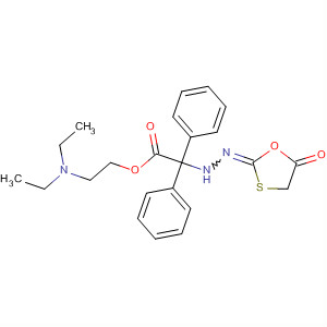 Benzeneacetic acid,a-[(5-oxo-1,3-oxathiolan-2-ylidene)hydrazino]-a-phenyl-,2-(diethylamino)ethyl ester molecular structure