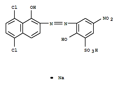 sodium 3-[(5,8-dichloro-1-hydroxy-2-naphthyl)azo]-2-hydroxy-5-nitrobenzenesulphonate molecular structure