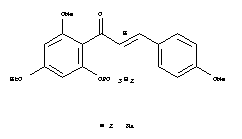 2-Propen-1-one,1-[4-ethoxy-2-methoxy-6-(phosphonooxy)phenyl]-3-(4-methoxyphenyl)-, disodiumsalt, (E)- molecular structure