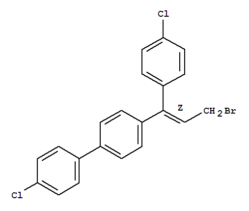(Z)-4-[3-bromo-1-(4-chlorophenyl)-1-propenyl]-4-chloro-1,1-biphenyl molecular structure