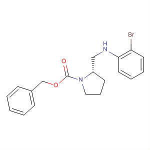 1-Pyrrolidinecarboxylic acid, 2-[[(2-bromophenyl)amino]methyl]-,phenylmethyl ester, (S)- molecular structure