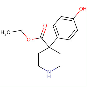 4-Piperidinecarboxylic acid, 4-(4-hydroxyphenyl)-, ethyl ester molecular structure