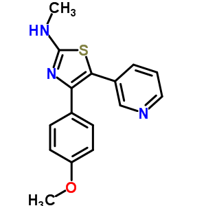 4-(4-methoxyphenyl)-n-methyl-5-pyridin-3-yl-1,3-thiazol-2-amine molecular structure