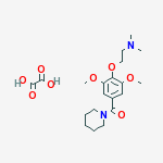PIPERIDINE,1-(3,5-DIMETHOXY-4-(2-(DIMETHYLAMINO)ETHOXY)BENZOYL)-,ETHANEDIOATE molecular structure
